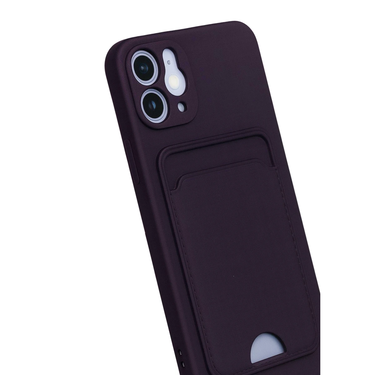 Apple iPhone 12 Kılıf Kelvin Kartvizitli Silikon - Derin Mor