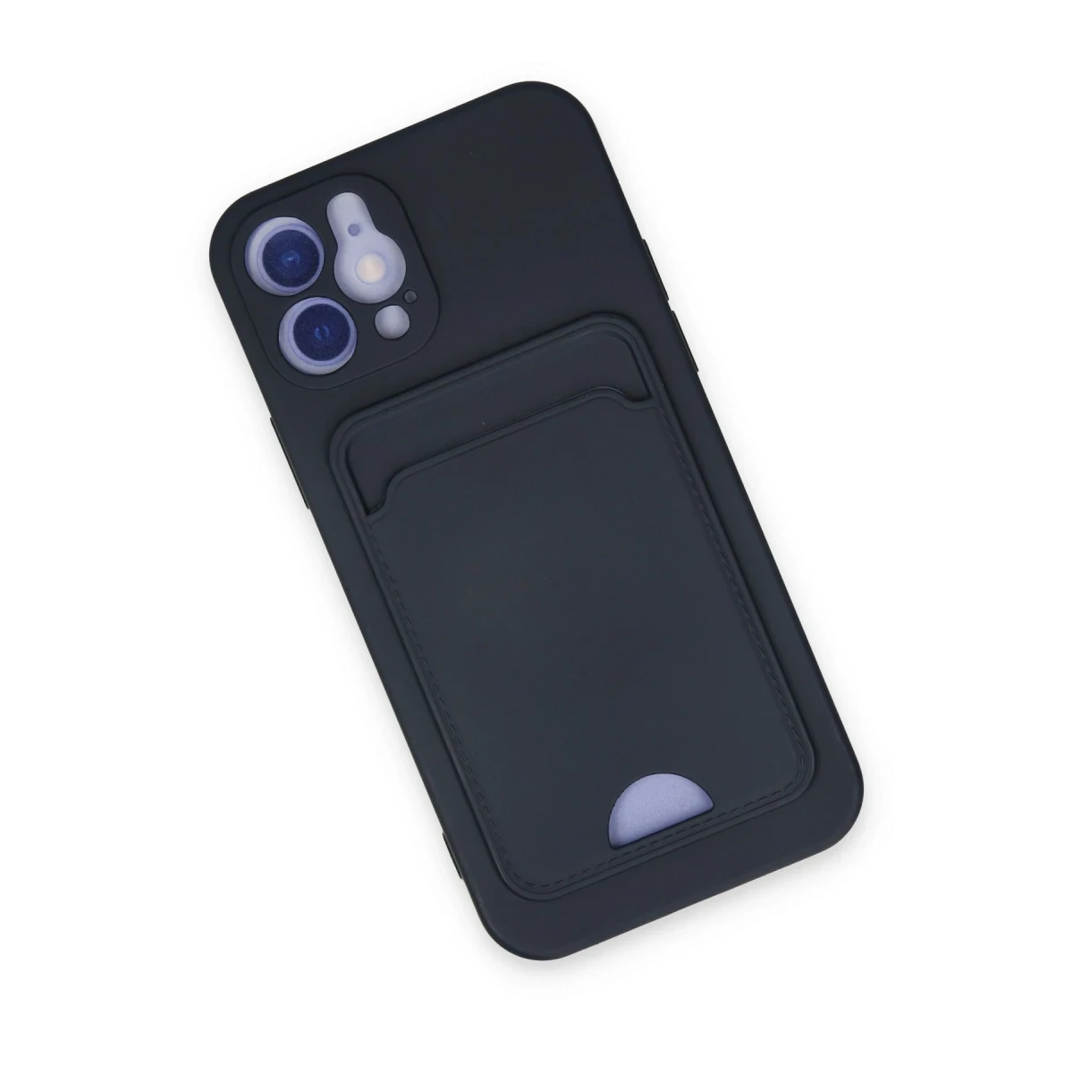 Apple iPhone 12 Kılıf Kelvin Kartvizitli Silikon - Lacivert