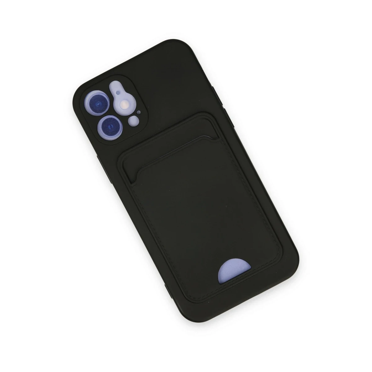 Apple iPhone 12 Kılıf Kelvin Kartvizitli Silikon - Siyah