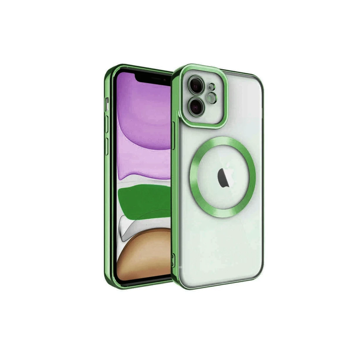 Apple iPhone 12 Kılıf Kross Magneticsafe Kapak - Koyu Yeşil