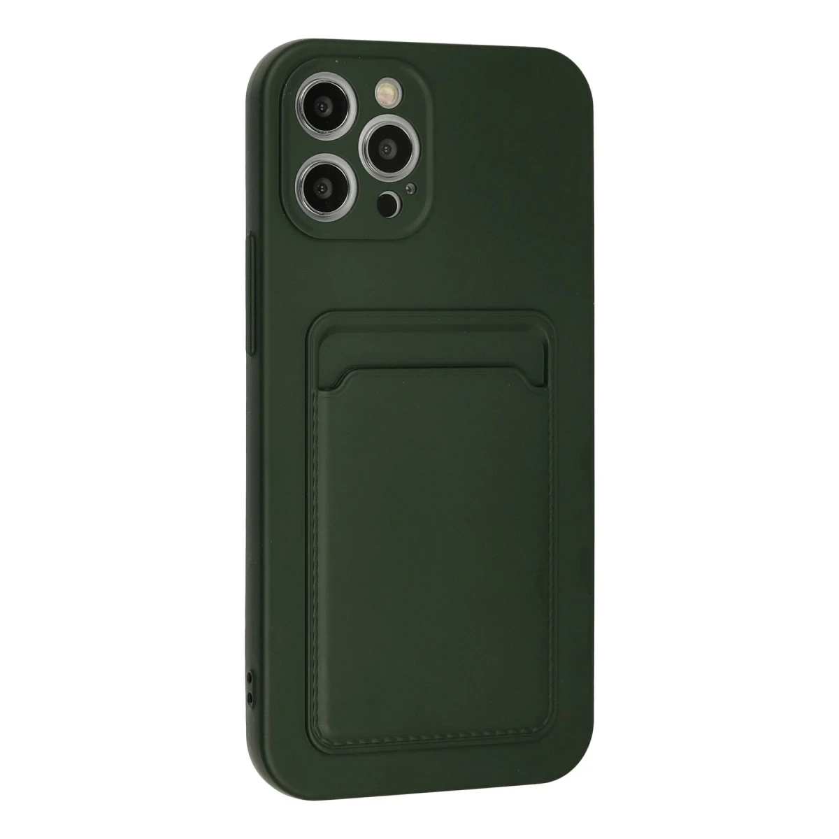 Apple iPhone 12 Pro Max Kılıf Kelvin Kartvizitli Silikon - Koyu Yeşil