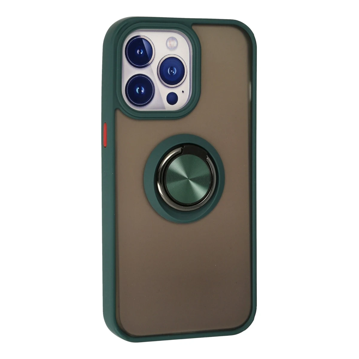 Apple iPhone 13 Pro Kılıf Montreal Yüzüklü Silikon Kapak - Yeşil