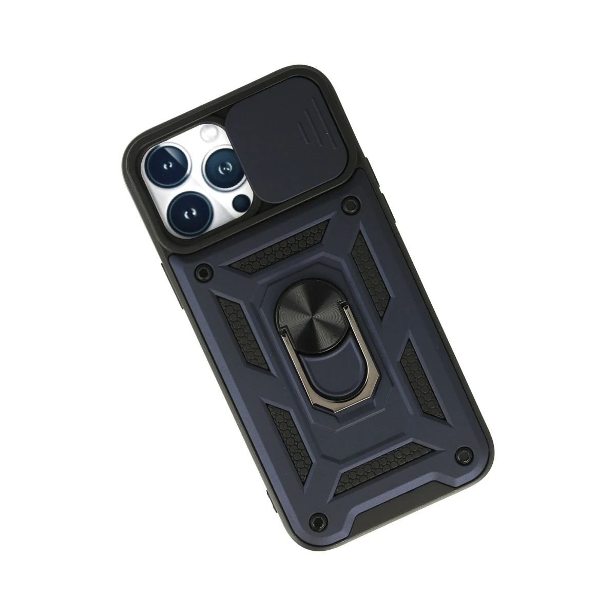 Apple iPhone 13 Pro Max Kılıf Pars Lens Yüzüklü Silikon - Lacivert
