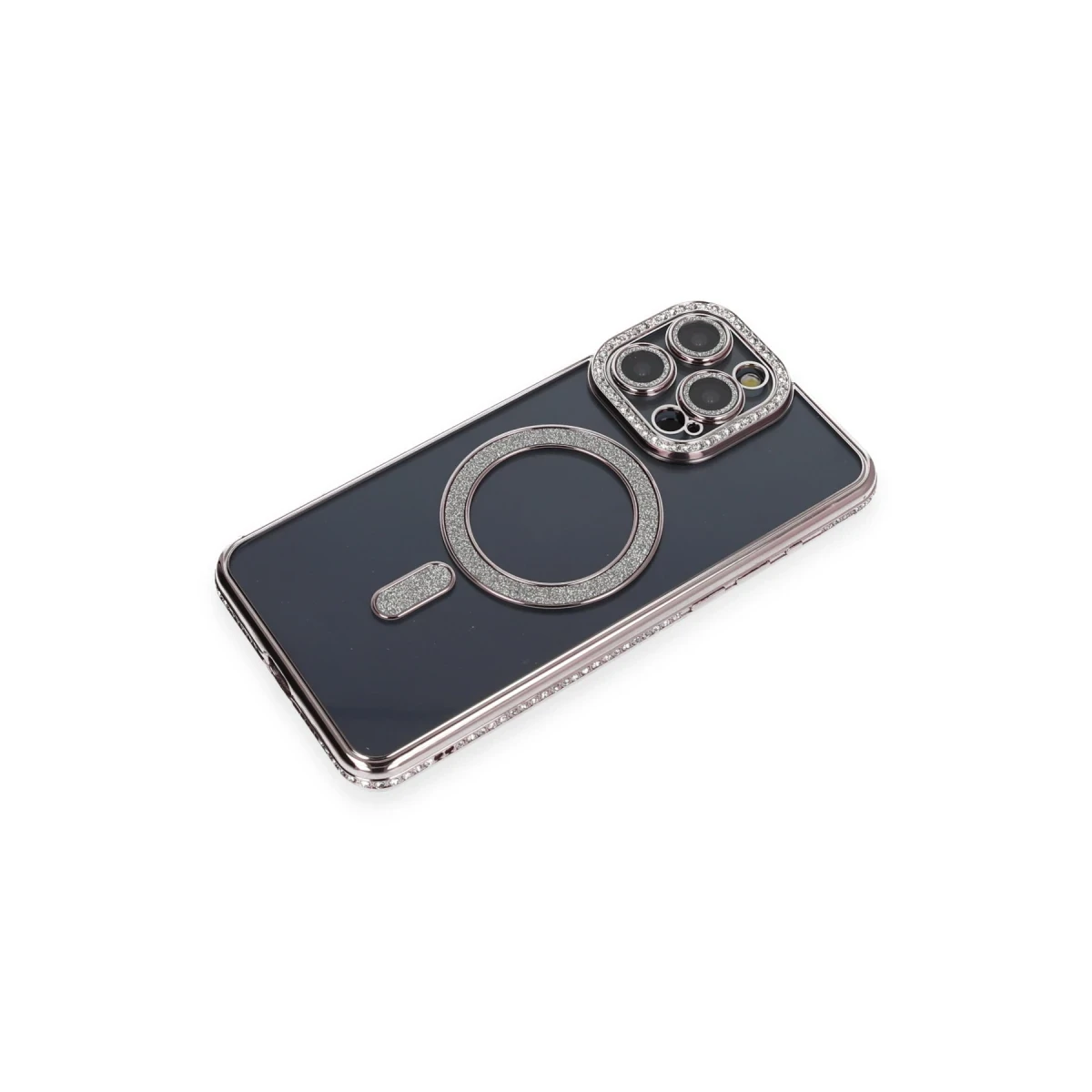 Apple iPhone 14 Pro Kılıf Joke Simli Magneticsafe Kılıf - Gri