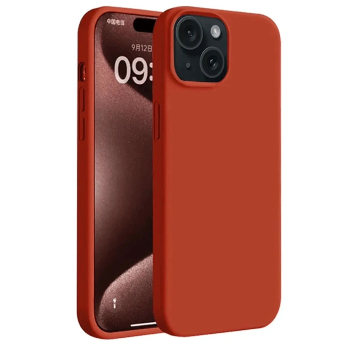 Apple iPhone 15 Plus Kılıf First Silikon - Kırmızı