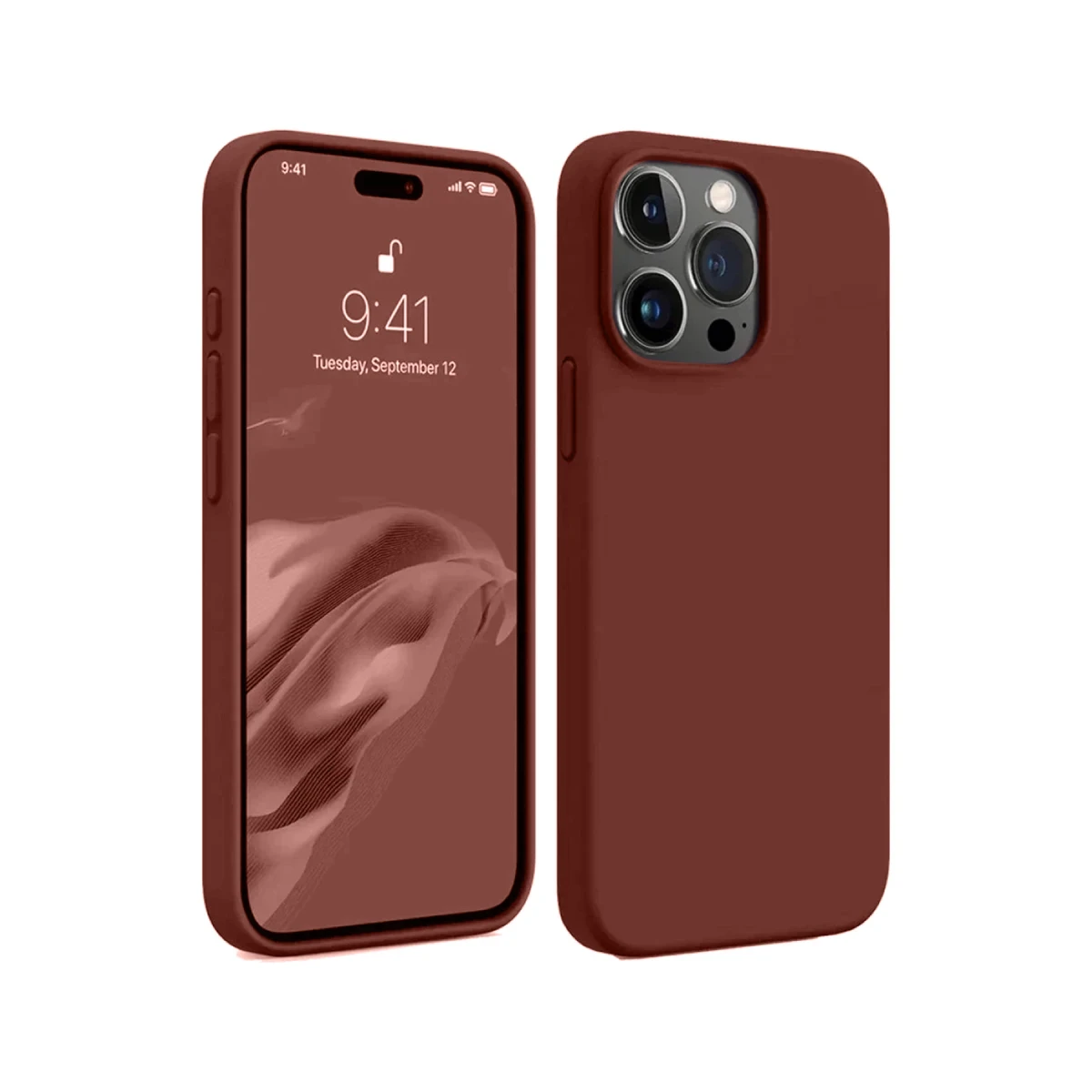 Apple iPhone 15 Pro Max Kılıf First Silikon - Bordo
