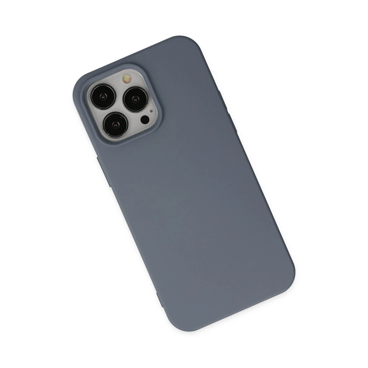 Apple iPhone 15 Pro Max Kılıf Nano içi Kadife Silikon - Gri