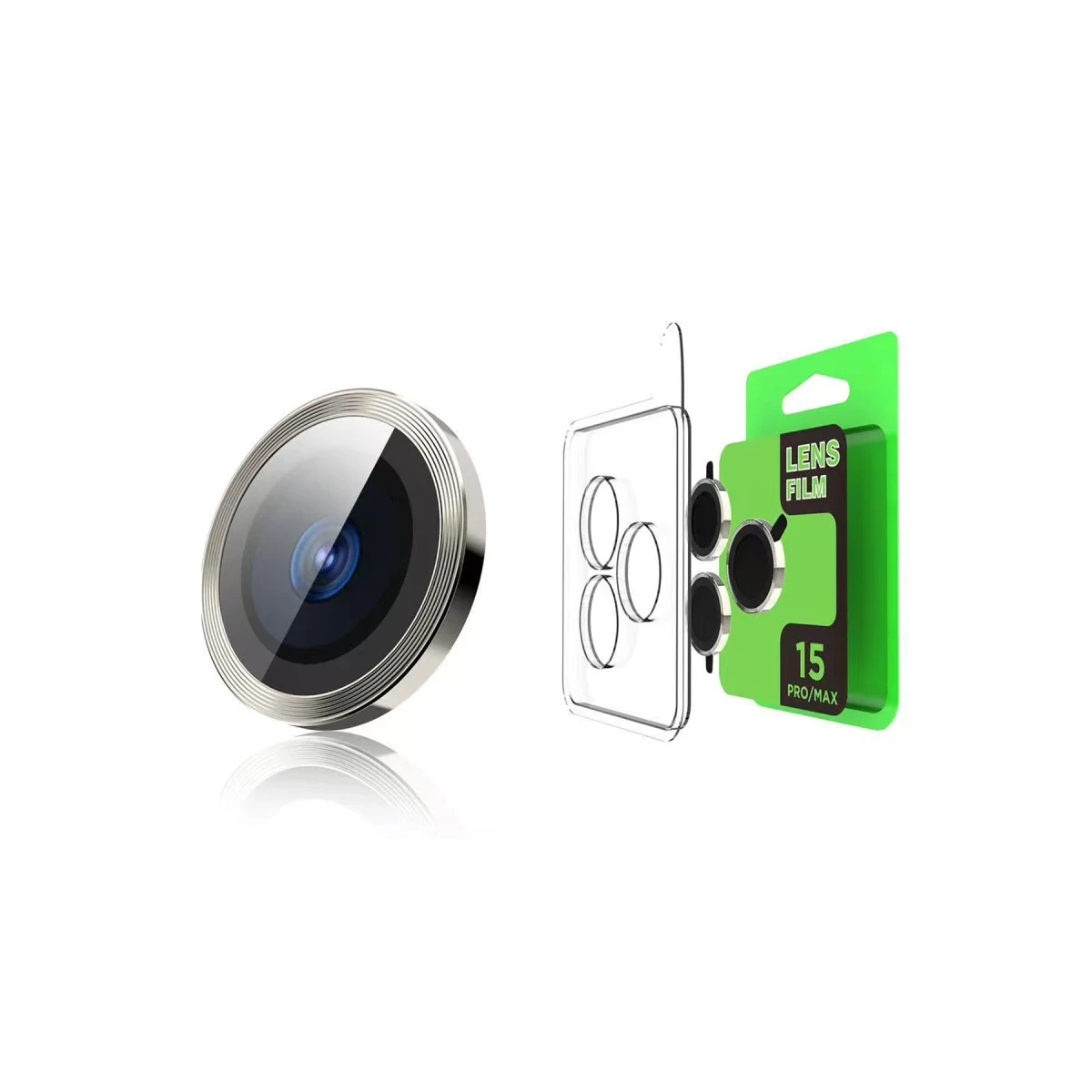 Apple iPhone 15 Raze Metal Kamera Lens - Siyah