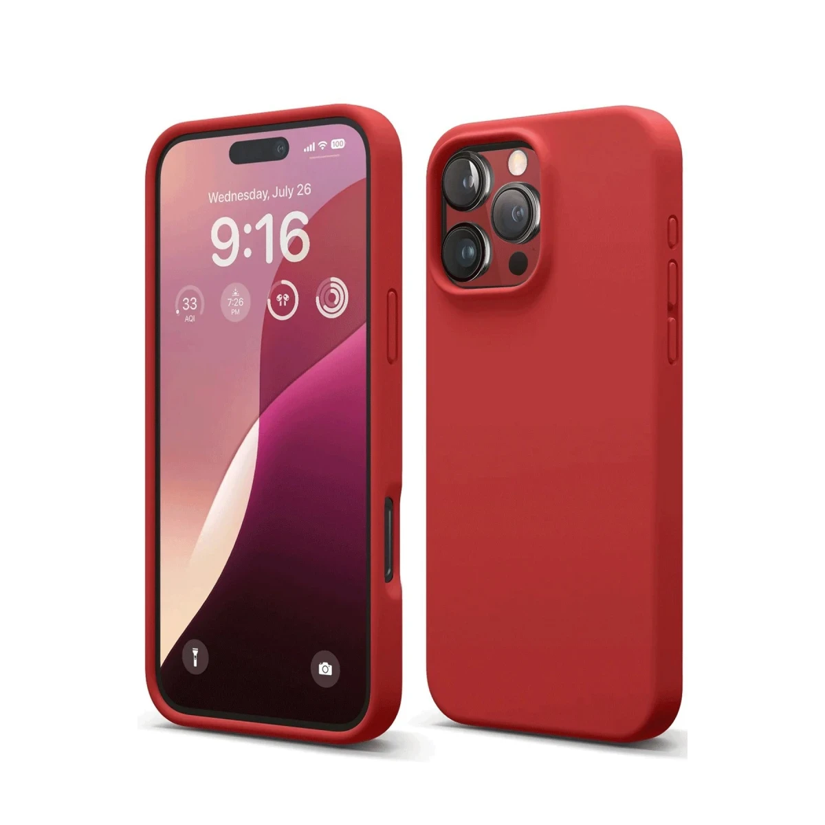 Apple iPhone 16 Pro Max Kılıf First Silikon - Kırmızı