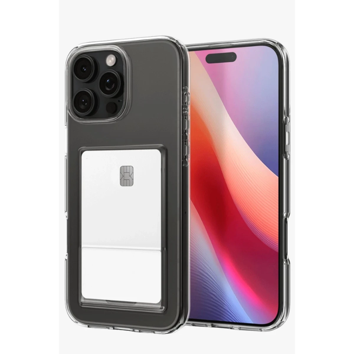 Apple iPhone 16 Pro Max Kılıf Kart Şeffaf Silikon - Şeffaf