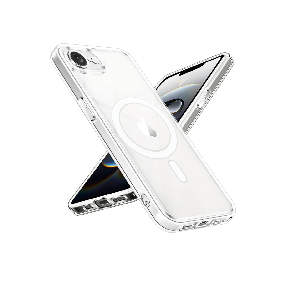 Apple iPhone 16E Kılıf Magneticsafe Şeffaf Silikon - Şeffaf
