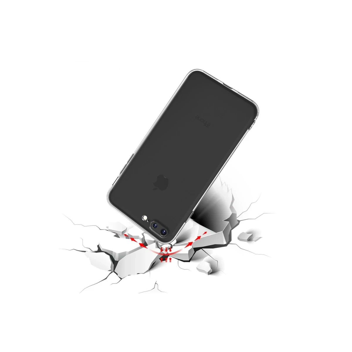 Apple iPhone 8 Plus Kılıf Deluxe 2mm Şeffaf Silikon