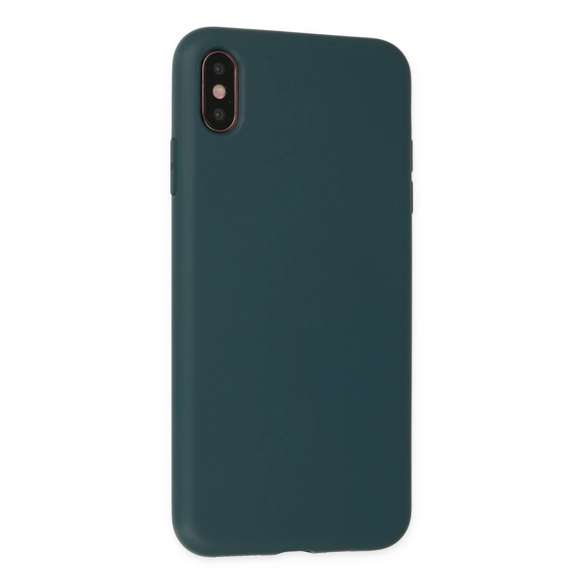 Apple iPhone XS Max Kılıf Nano içi Kadife Silikon - Koyu Yeşil