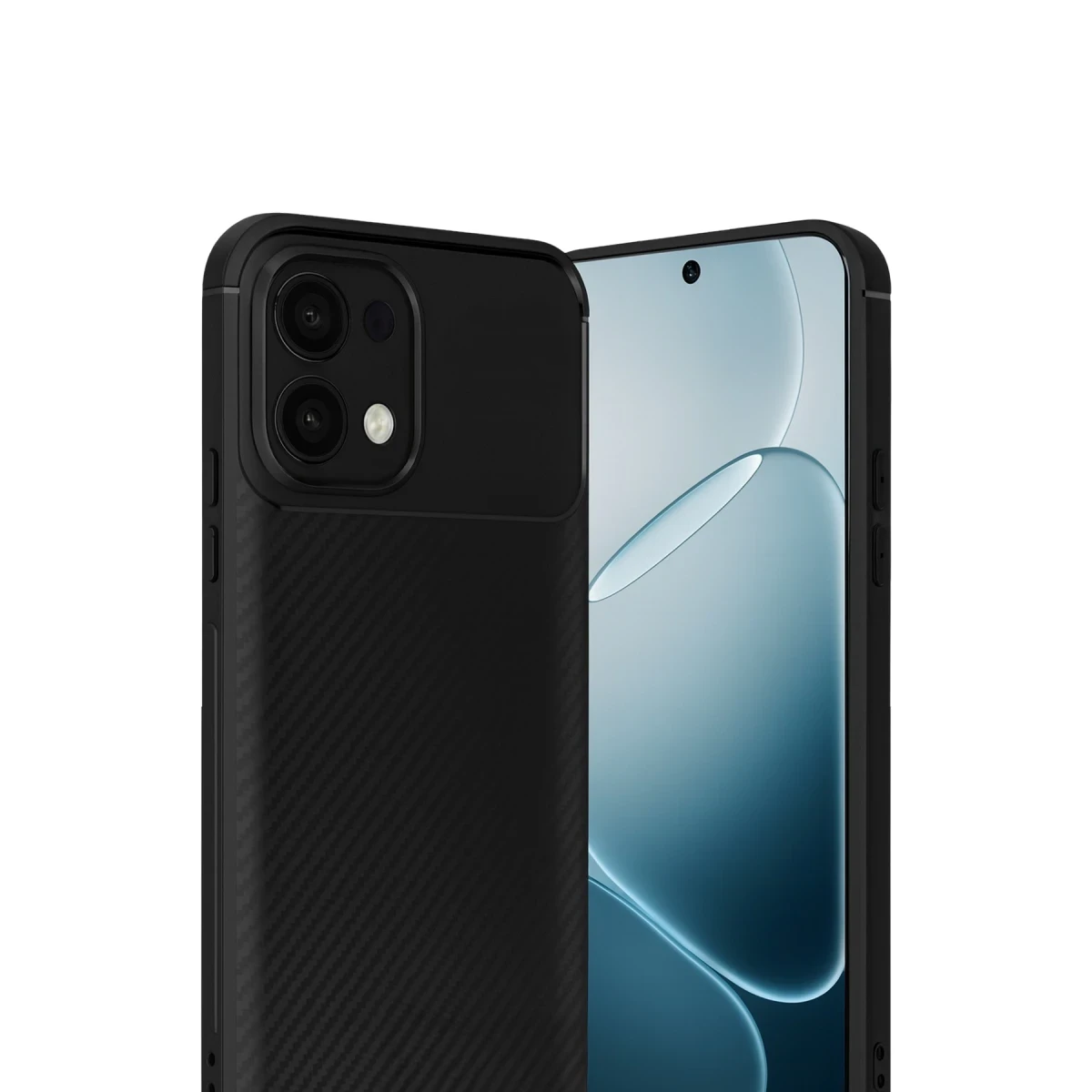 Oppo A6 Pro 4G Auto Focus Karbon Kapak - Siyah