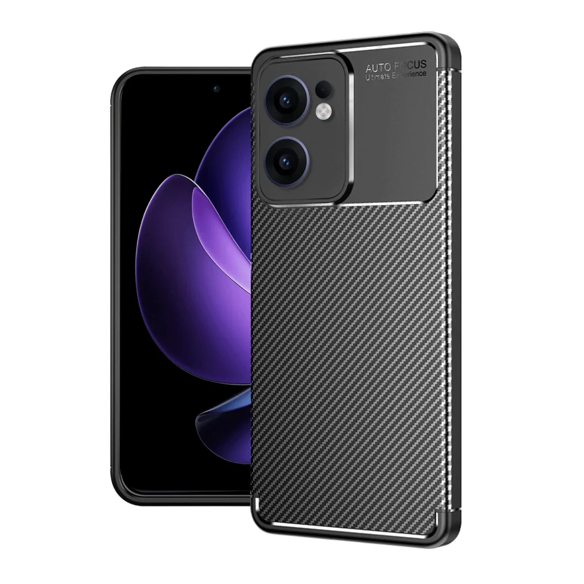 Oppo Reno 13F Kılıf Auto Focus Karbon Kapak - Siyah