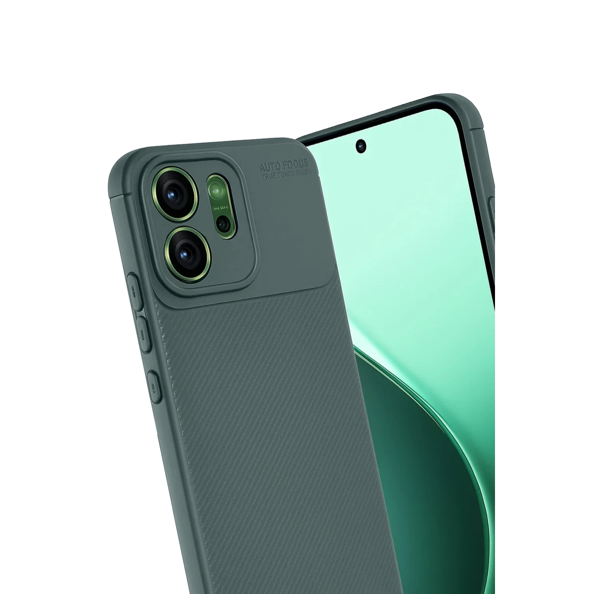 Oppo Reno 14F Auto Focus Karbon Kapak - Koyu Yeşil