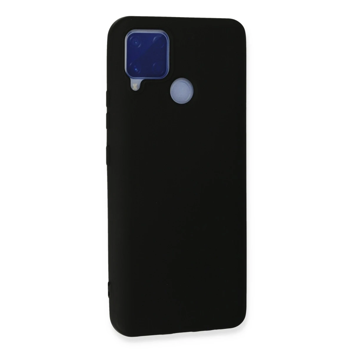 Realme C15 Kılıf Nano içi Kadife Silikon - Siyah