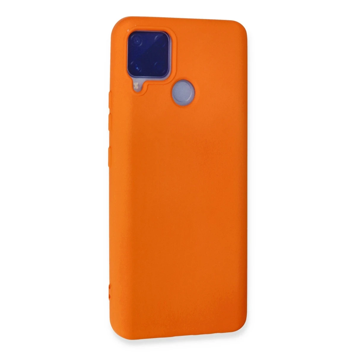 Realme C15 Kılıf Nano içi Kadife Silikon - Turuncu