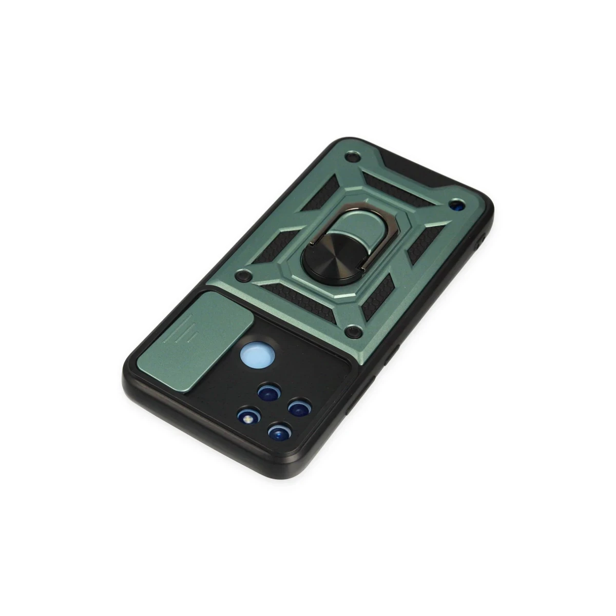 Realme C25Y Kılıf Pars Lens Yüzüklü Silikon - Yeşil
