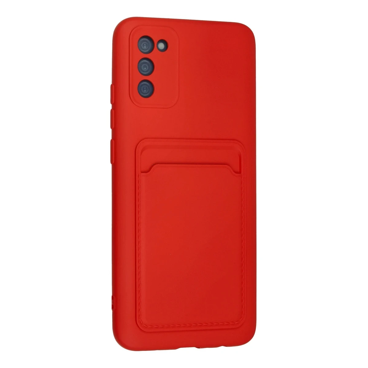 Samsung Galaxy A02S Kılıf Kelvin Kartvizitli Silikon - Kırmızı