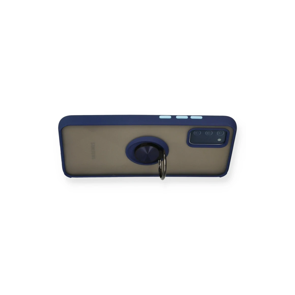 Samsung Galaxy A02S Kılıf Montreal Yüzüklü Silikon Kapak - Lacivert