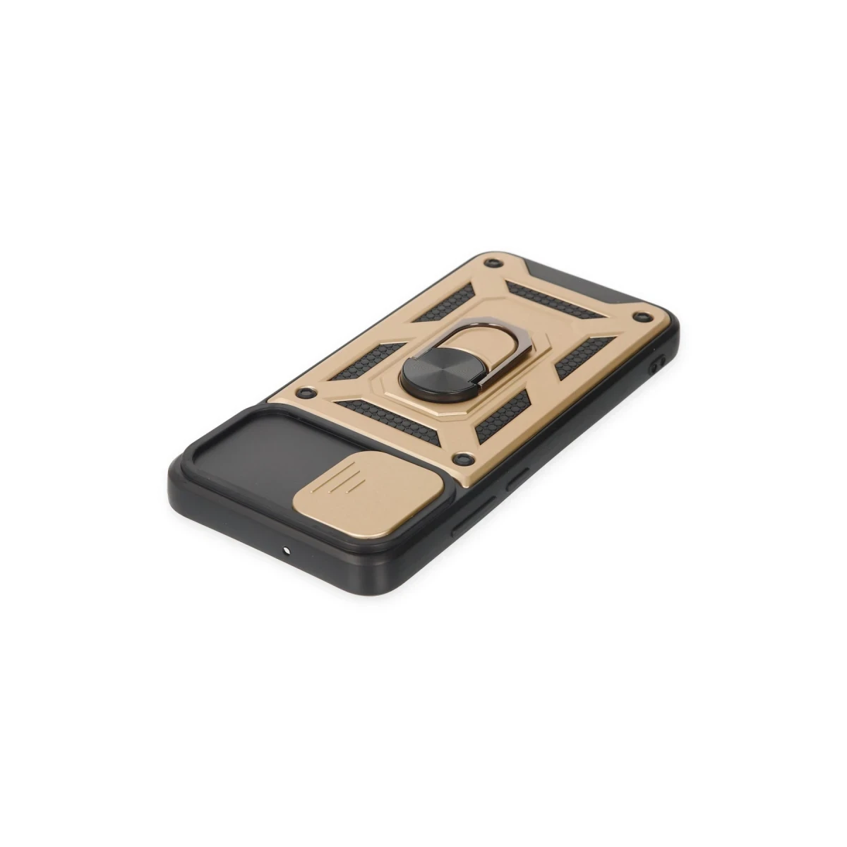 Samsung Galaxy A03 Kılıf Pars Lens Yüzüklü Silikon - Gold