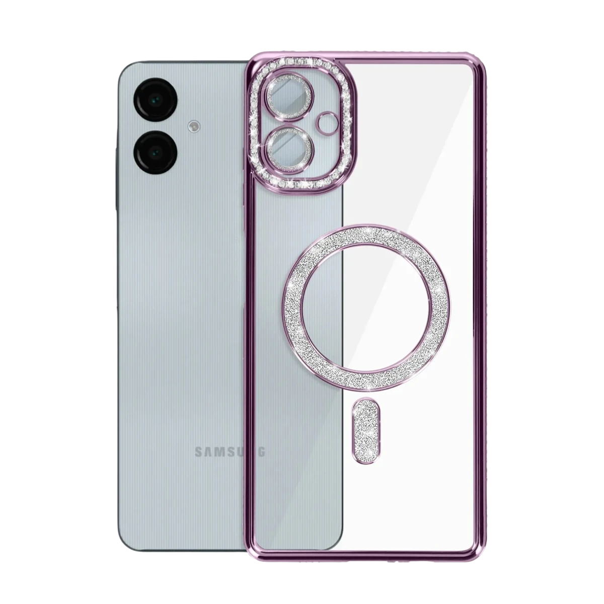 Samsung Galaxy A06 Joke Simli Magneticsafe Kılıf - Derin Mor
