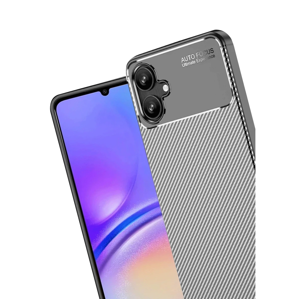 Samsung Galaxy A06 Kılıf Auto Focus Karbon Kapak - Gri