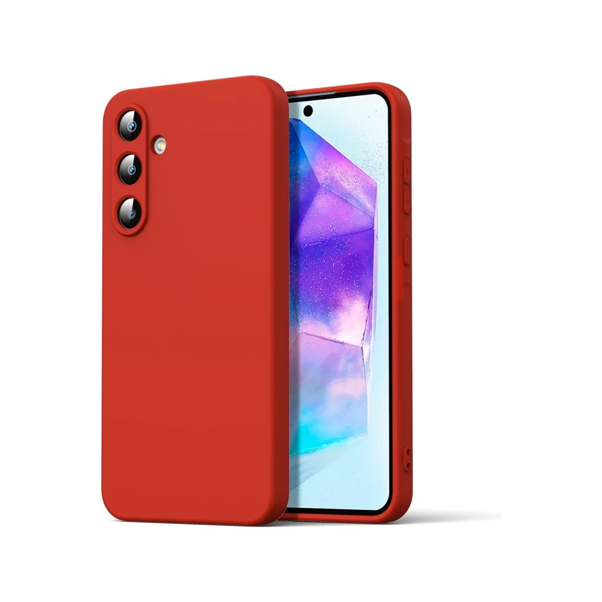 Samsung Galaxy A16 5G Kılıf Nano içi Kadife Silikon - Kırmızı