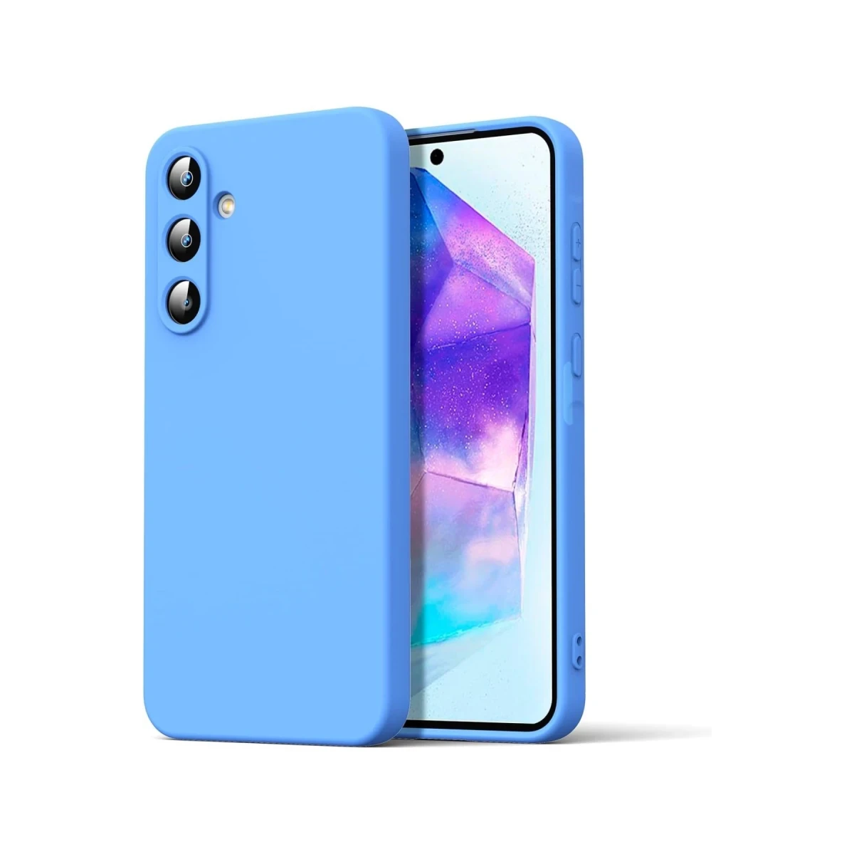 Samsung Galaxy A16 5G Kılıf Nano içi Kadife Silikon - Mavi
