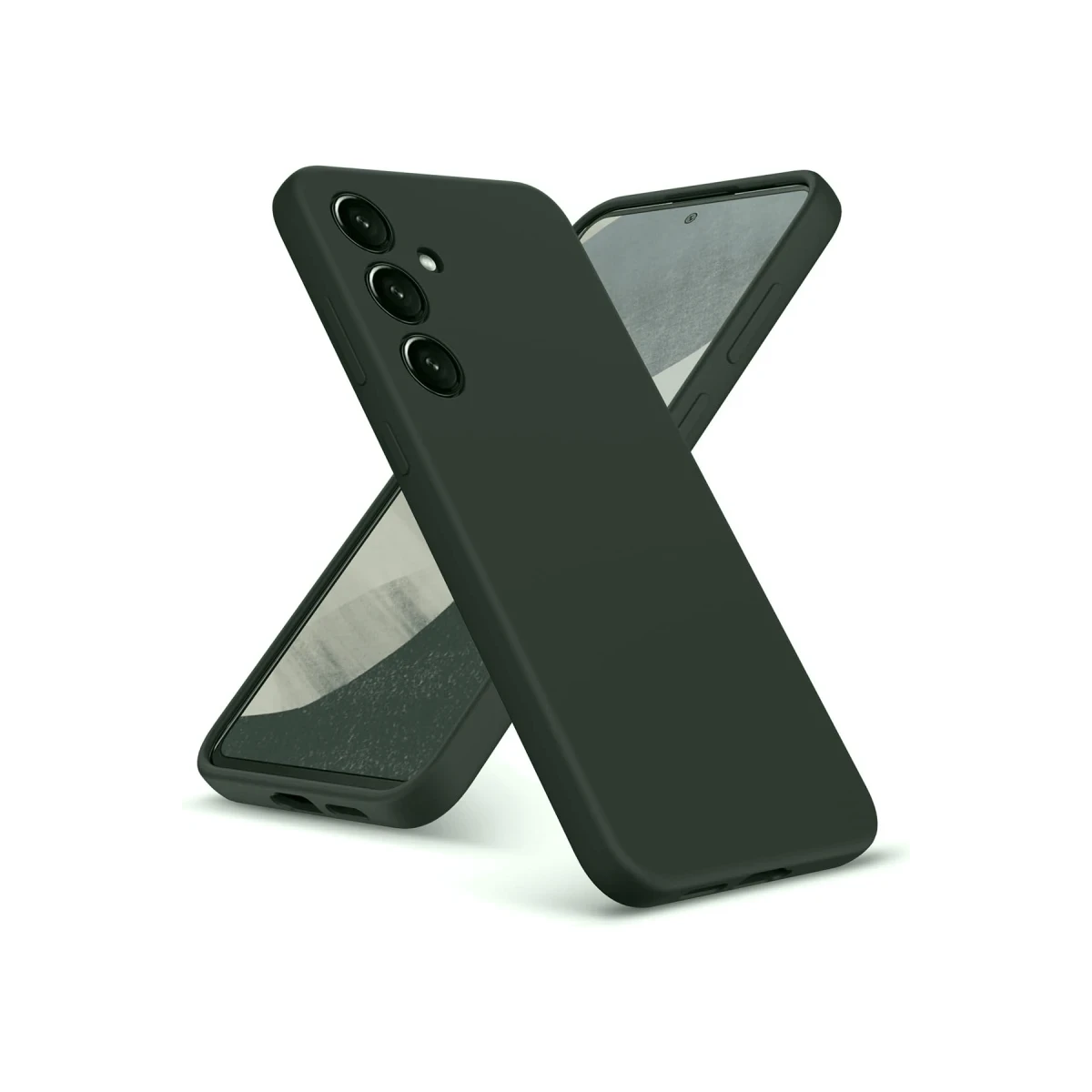 Samsung Galaxy A36 Kılıf Nano içi Kadife Silikon - Koyu Yeşil