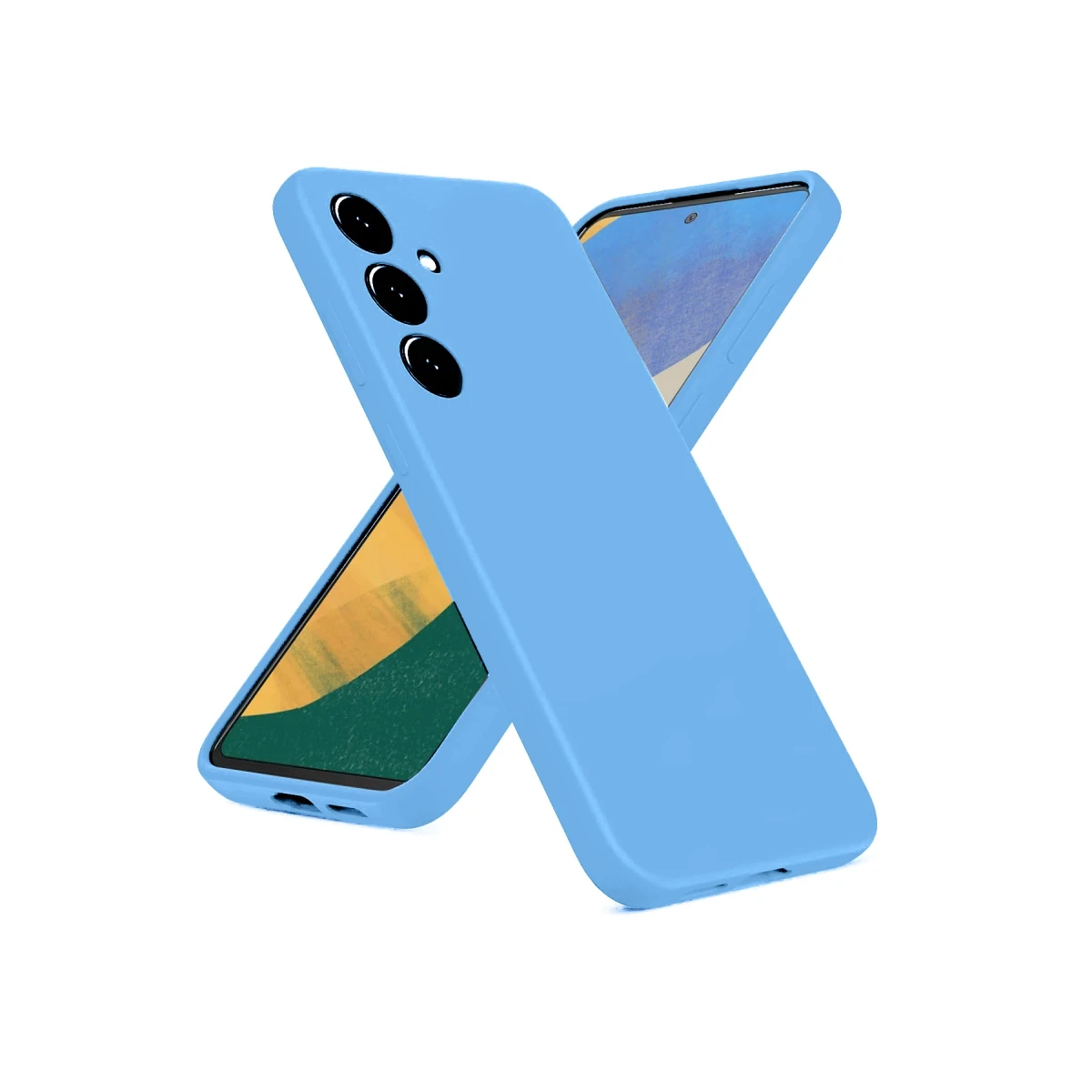 Samsung Galaxy A36 Kılıf Nano içi Kadife Silikon - Mavi