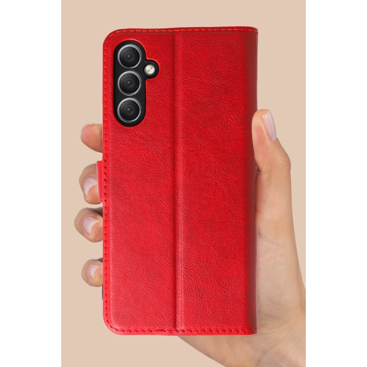Samsung Galaxy A36 Kılıf Trend S Plus Kapaklı Kılıf - Kırmızı