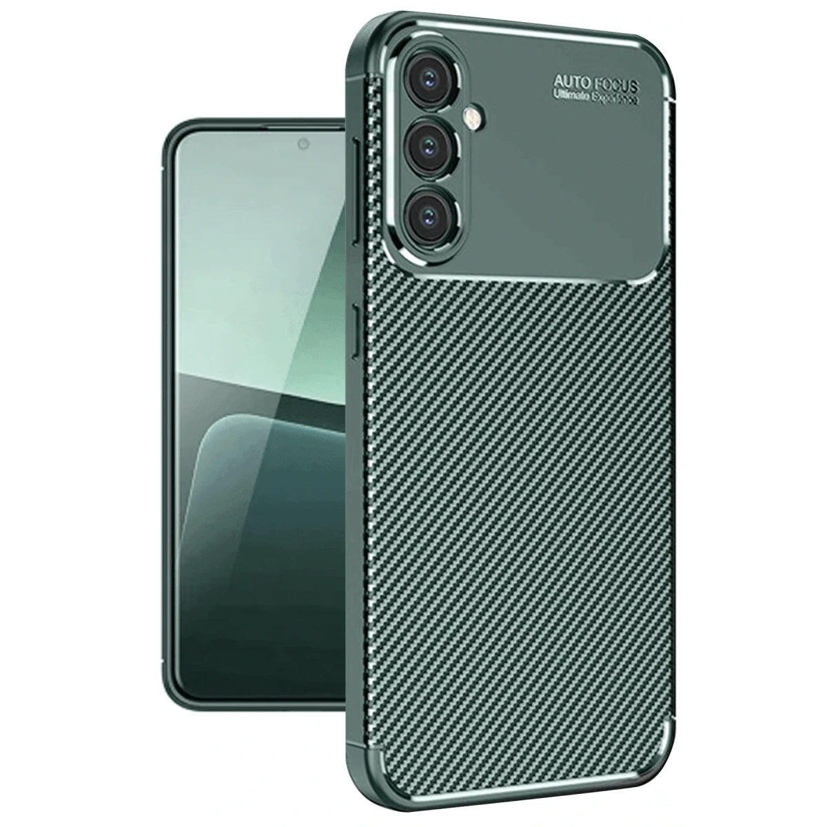 Samsung Galaxy A56 Kılıf Auto Focus Karbon Kapak - Koyu Yeşil