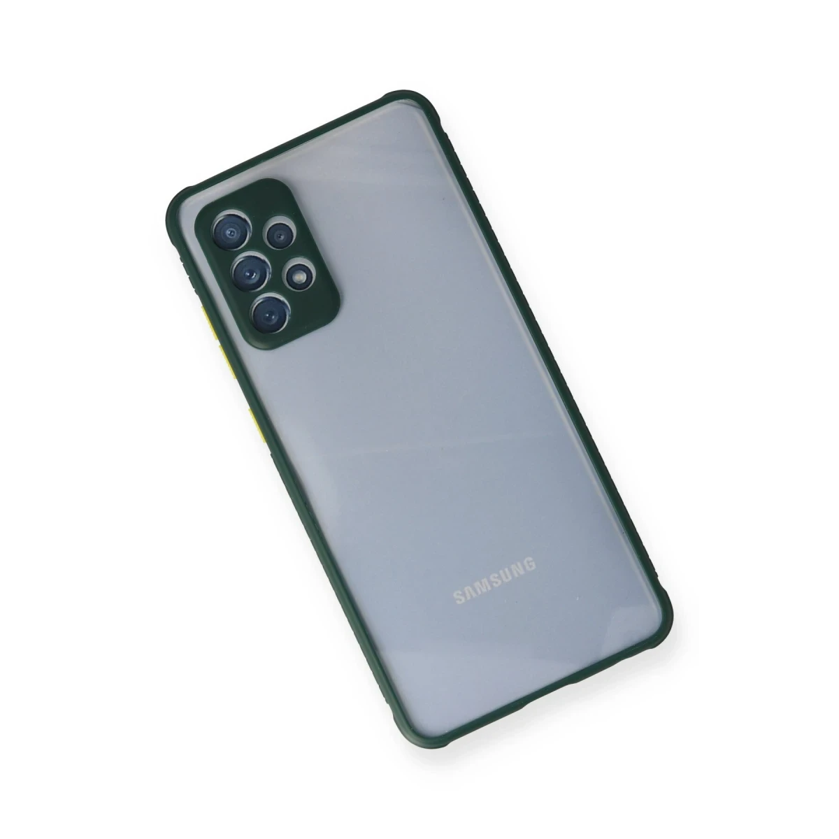 Samsung Galaxy A72 Kılıf Miami Şeffaf Silikon - Koyu Yeşil