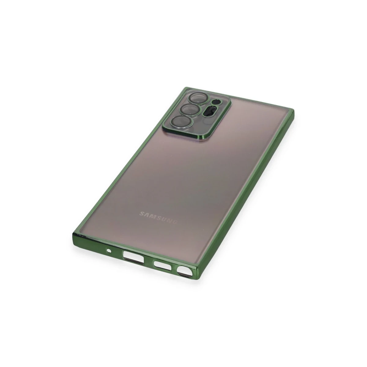 Samsung Galaxy Note 20 Ultra Kılıf Razer Lensli Silikon - Yeşil