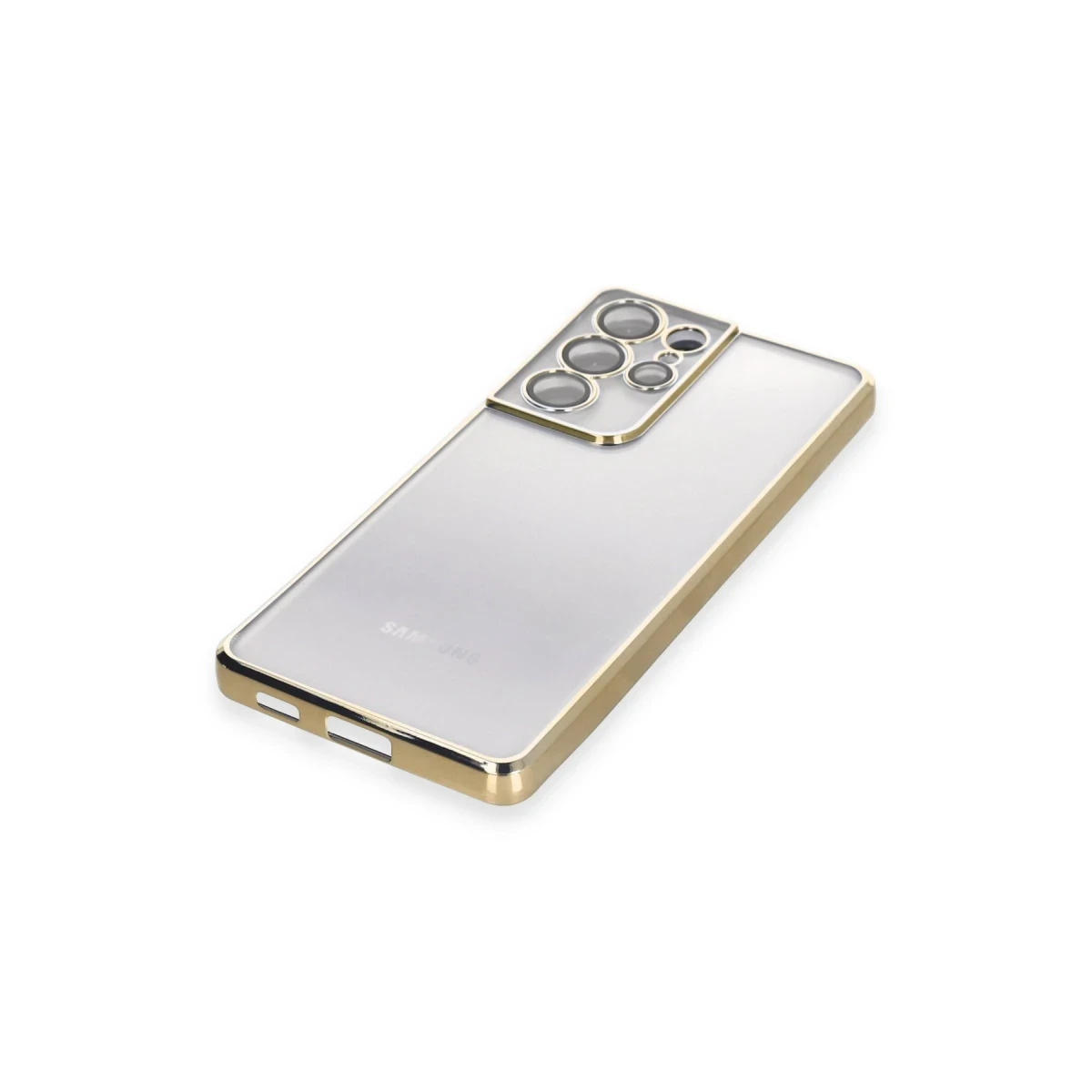 Samsung Galaxy S21 Ultra Kılıf Razer Lensli Silikon - Gold