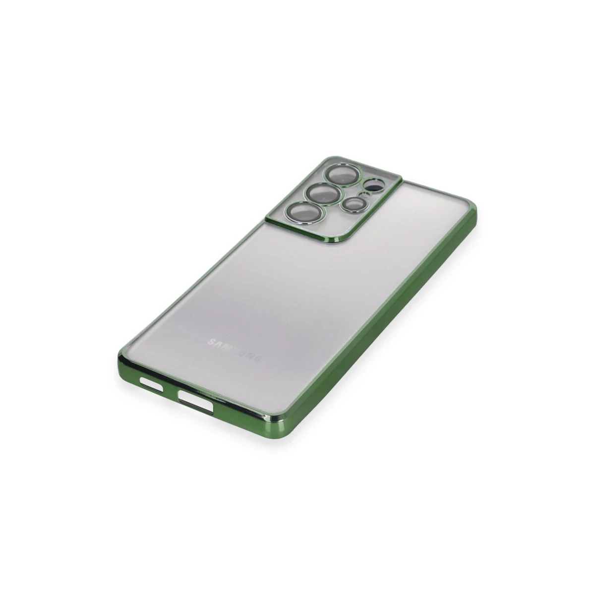 Samsung Galaxy S21 Ultra Kılıf Razer Lensli Silikon - Yeşil