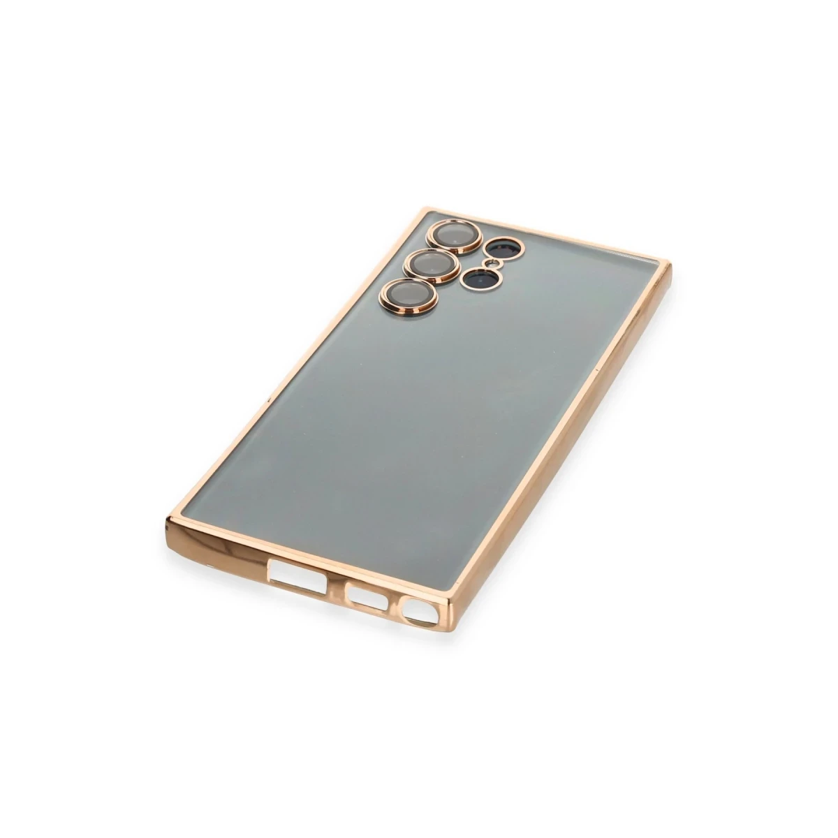 Samsung Galaxy S22 Ultra Kılıf Razer Lensli Silikon - Gold