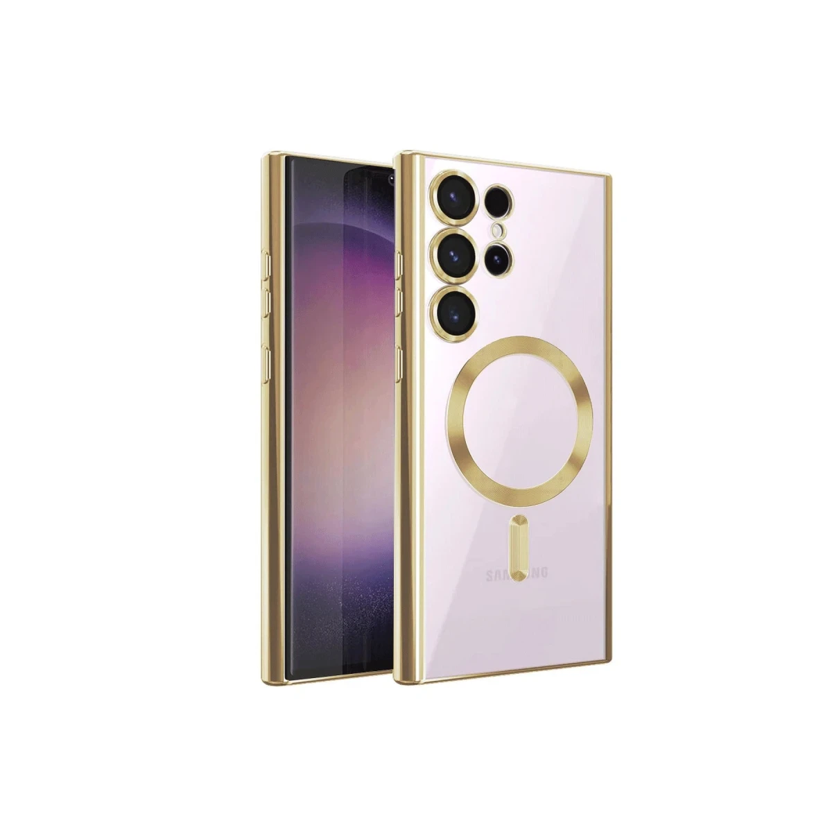 Samsung Galaxy S23 Ultra Kılıf Kross Magneticsafe Kapak - Gold