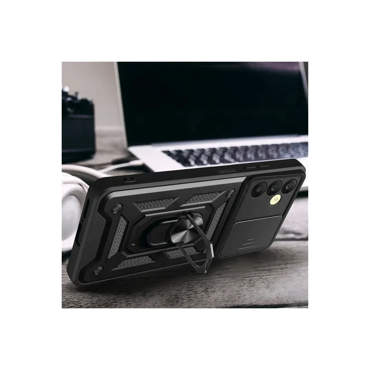 Samsung Galaxy S24 FE Pars Lens Yüzüklü Silikon - Lacivert