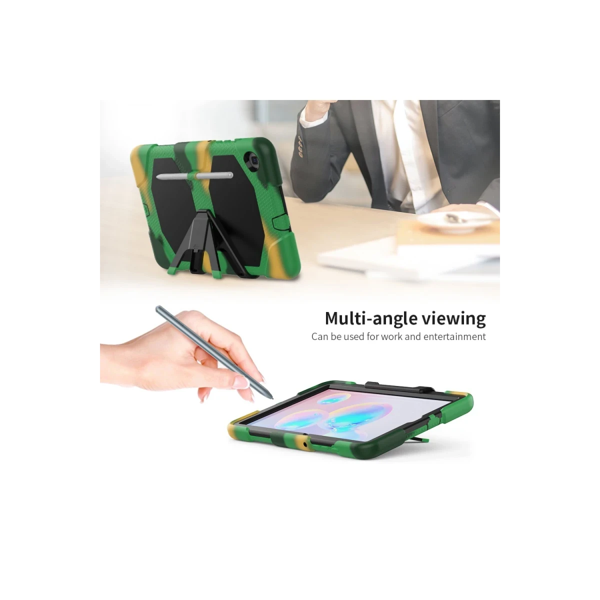 Samsung Galaxy T500 Tab A7 10.4 Kılıf Griffin Tablet Kapak - Kamuflaj