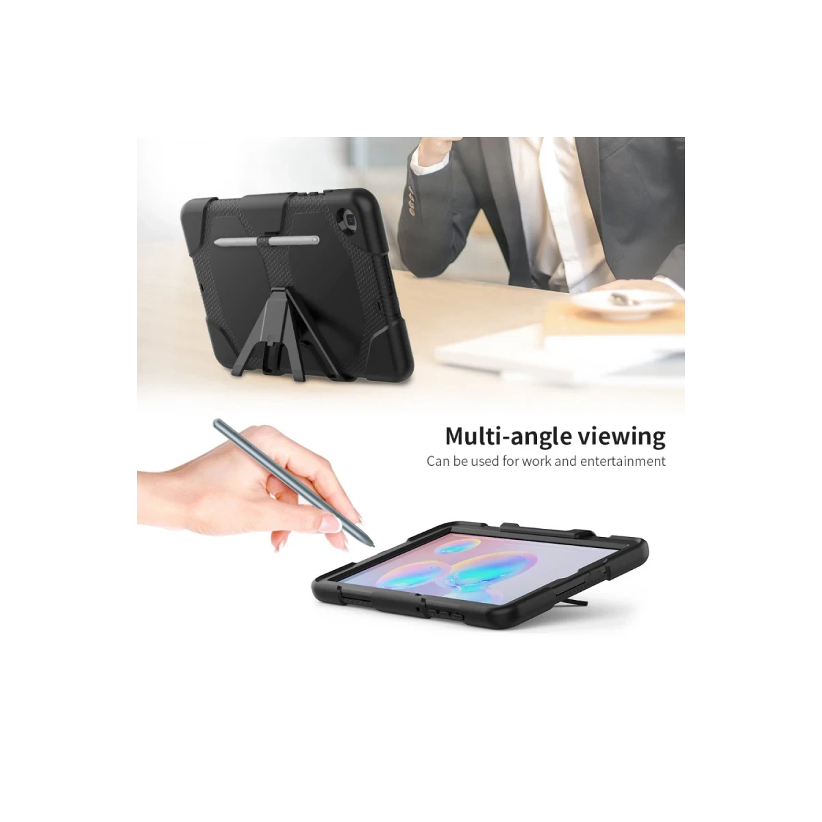 Samsung Galaxy T500 Tab A7 10.4 Kılıf Griffin Tablet Kapak - Siyah