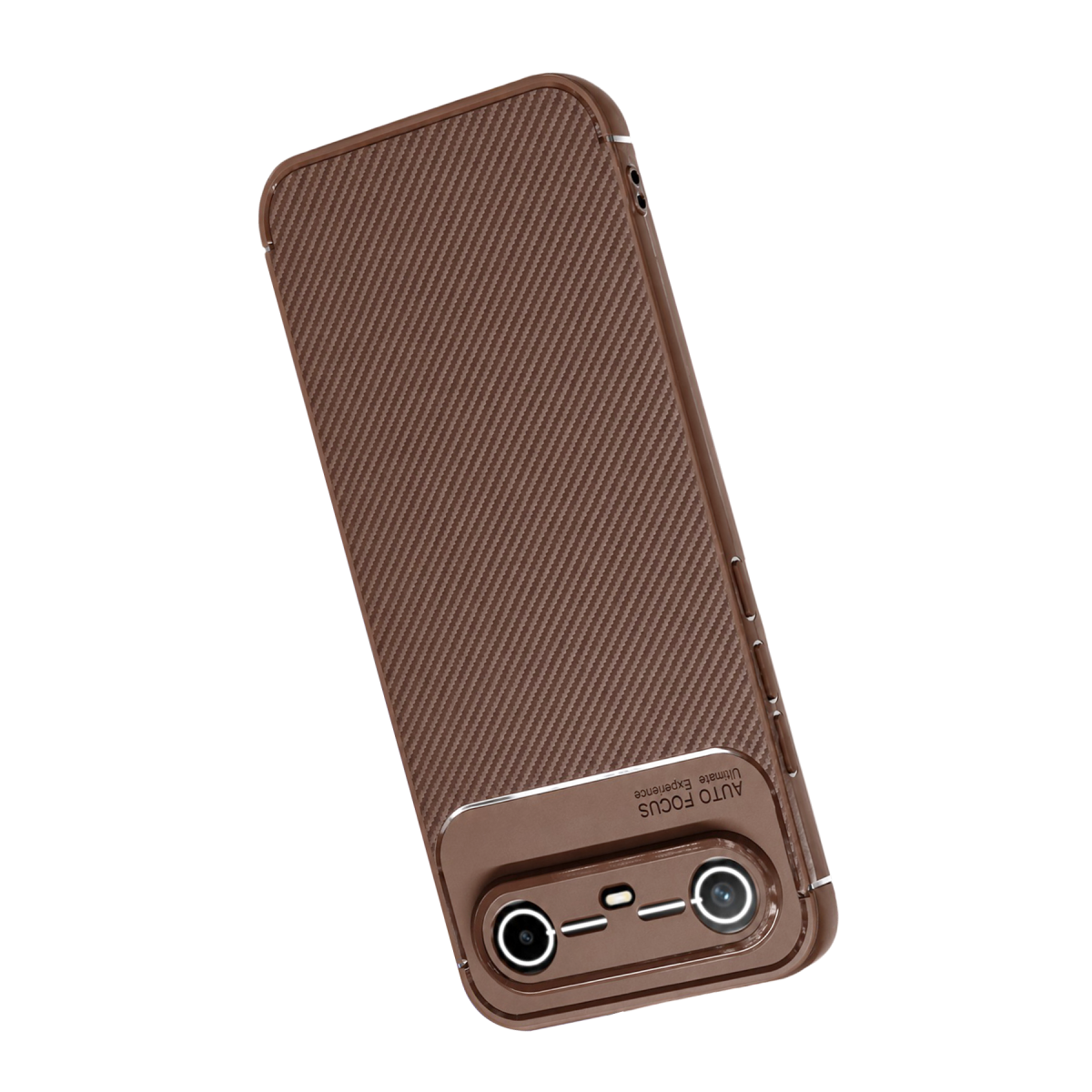 Tecno Spark Slim 5G Auto Focus Karbon Kapak - Kahverengi