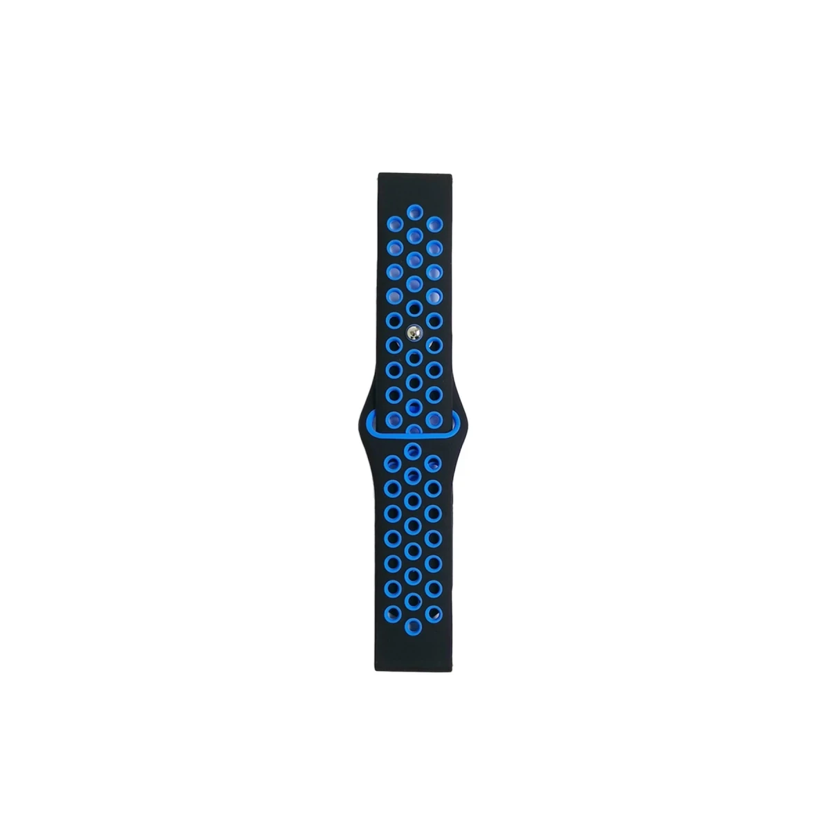Watch 20mm Spor Delikli Kordon - Siyah-Mavi