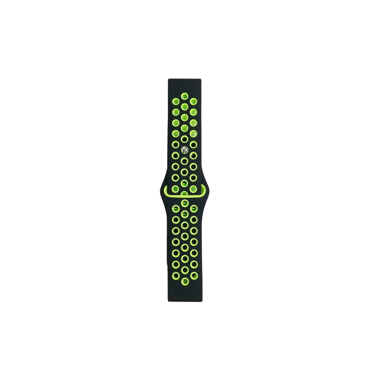 Watch 20mm Spor Delikli Kordon - Siyah-Yeşil