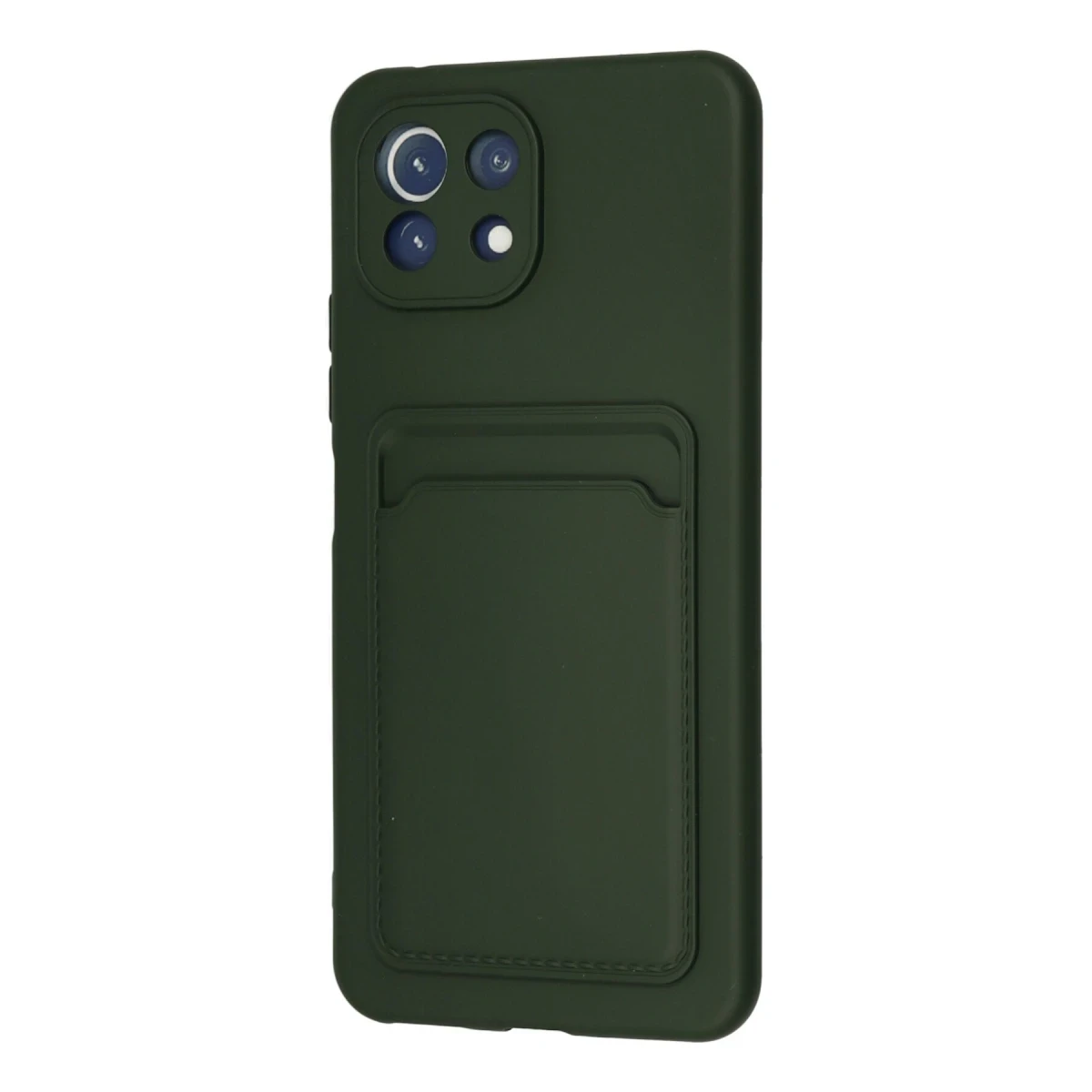 Xiaomi Mi 11 Kılıf Kelvin Kartvizitli Silikon - Koyu Yeşil