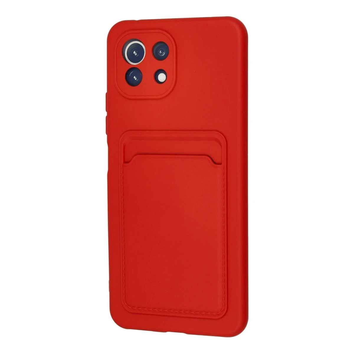 Xiaomi Mİ 11 Lite Kılıf Kelvin Kartvizitli Silikon - Kırmızı