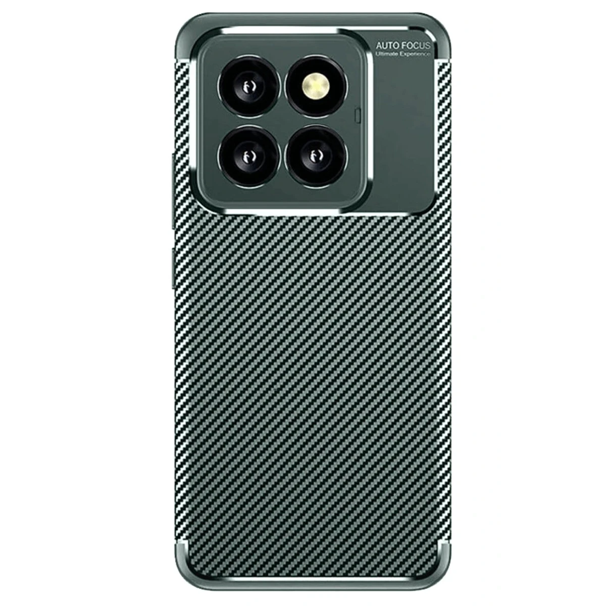 Xiaomi Mi 14T Pro Kılıf Auto Focus Karbon Kapak - Koyu Yeşil