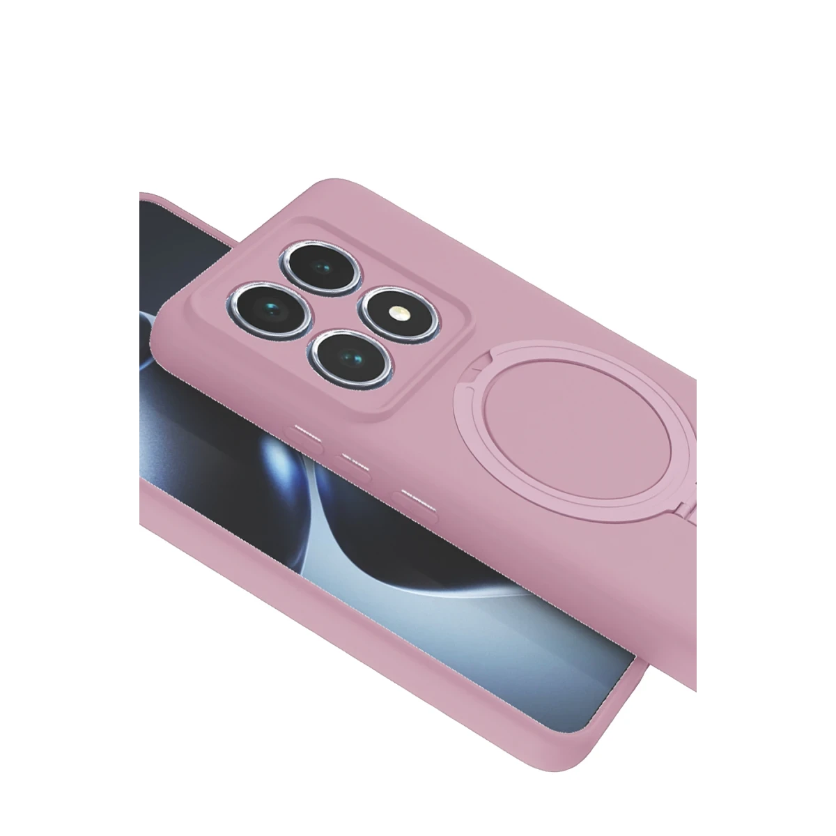 Xiaomi Mi 14T Pro Regal Magsafe Standlı Kapak - Açık Pembe
